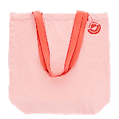 Pink two-tone cotton tote bag