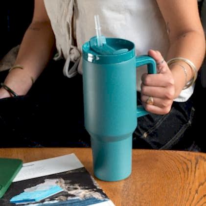 Travel tumbler with handle (1.2Ltr) - Petrol blue