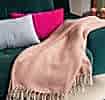 Large Coral Herringbone Throw