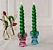 Twisted candles (pack of 2) - Dark green