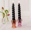 Twisted candles (pack of 2) - Dark grey