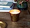 Scented candle - Gold tone hammered metal