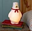 White polar bear night light wearing a red scarf.