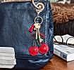 Glittery red cherry keyring 