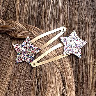 Fairies In The Garden Glitter Star Hair Clips (set Of 2)