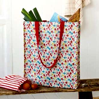 Tilde recycled shopping bag containing grocery shopping