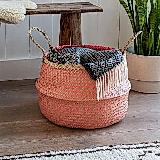 Large Coral Seagrass Basket