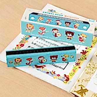 Animal Band Wooden Harmonica