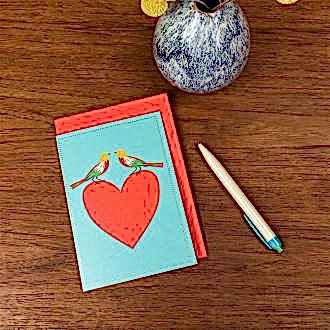Birds And Heart Greeting Card