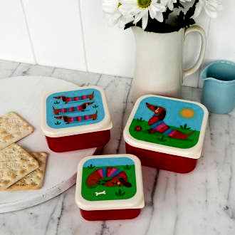 Snack Boxes (set Of 3) - Sausage Dog