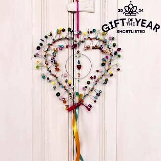 Multi-Beaded Heart Decoration (17 X 17 Cm)