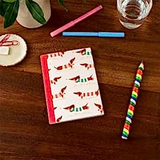 A6 Notebook - Sausage Dog (pattern)