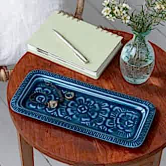Enamel decorative tray - Blue
