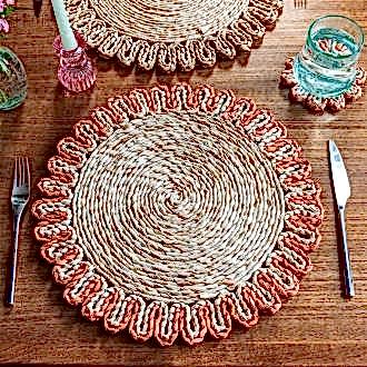 Corn husk placemat - Orange