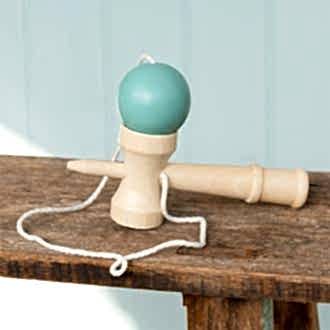 Wooden kendama catch cup and ball