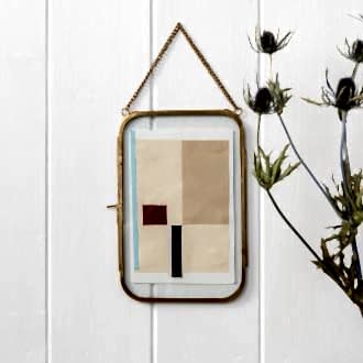 Rounded hanging brass frame 13x20cm