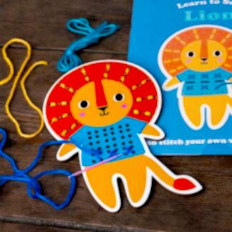 Learn to sew wooden hand-stitch set - Lion
