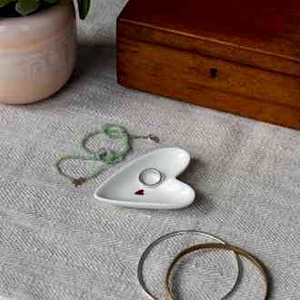 Mini glossy ceramic trinket dish - Heart