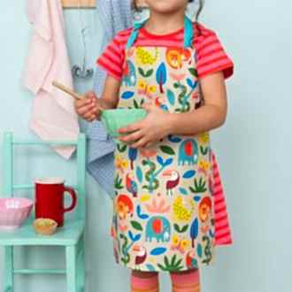 Wipeable cotton children's apron - Wild Wonders
