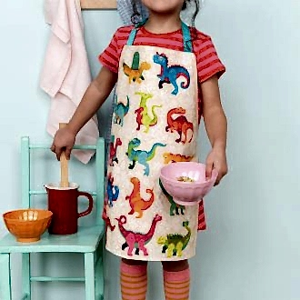 Wipeable cotton children's apron - Baby Dinos