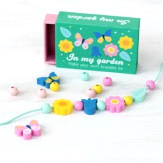 Wooden bead bracelet kit - In my garden