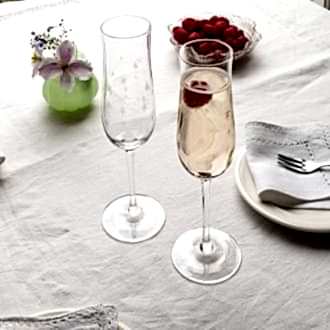 Etched star champagne glasses (set of 2) - Pink