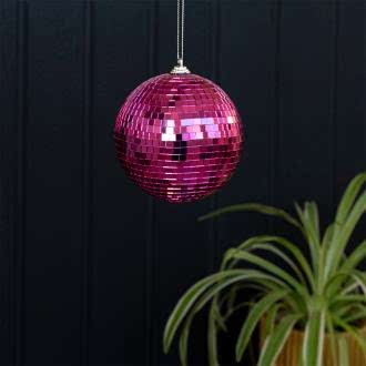 Hanging disco ball (10cm) - Pink