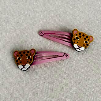 Wild Wonders Leopard Hair Clips (set Of 2)