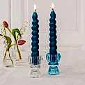 Twisted candles (pack of 2) - Dark blue