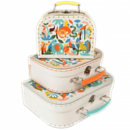 Set of 3 Wild Wonders design cardboard storage cases stacked