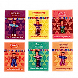 All 6 varieties of mini worry dolls from Mayan people of Guatemala