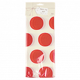 Red on white Spotlight tissue paper sheets in packaging