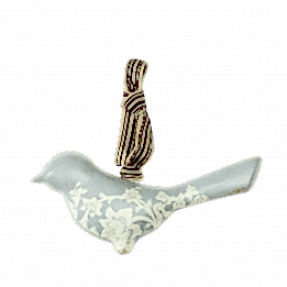 Light Blue Metal Bird Hanging Decoration