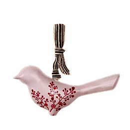 Pink Metal Bird Hanging Decoration