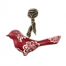 Red Metal Bird Hanging Decoration