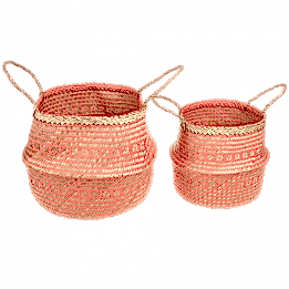 Large Coral Seagrass Basket
