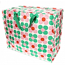 Jumbo Storage Bag - Pink And Green Daisy