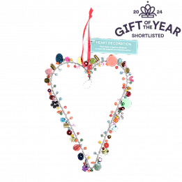 Multi-Beaded Heart Decoration (11 X 16 Cm)