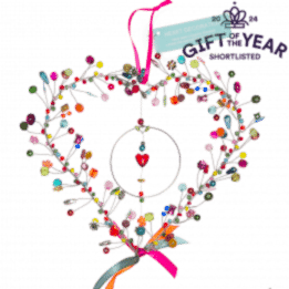 Multi-Beaded Heart Decoration (17 X 17 Cm)