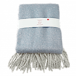 Woven Blanket With Tassels - Light Blue