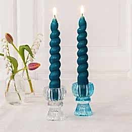 Twisted candles (pack of 2) - Dark blue