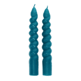 Twisted candles (pack of 2) - Dark blue