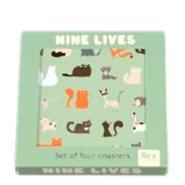 Nine Lives coasters (set of 4) in box