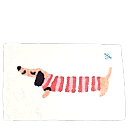 Cotton tufted bath mat sausage dog