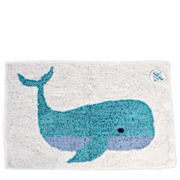 Whale Tufted Cotton Bath Mat