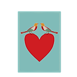 Birds And Heart Greeting Card