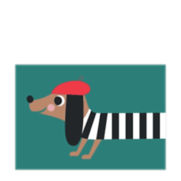 Dog In Beret Greeting Card