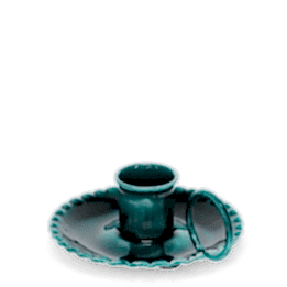 Enamel chamberstick candle holder - Blue