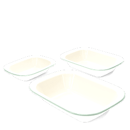 Enamel pie dishes (set of 3) - Pistachio