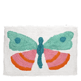 Tufted cotton bath mat - Butterfly